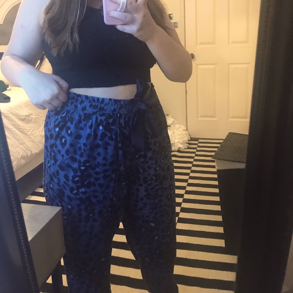 Purple cheetah print sleep pants/ joggers